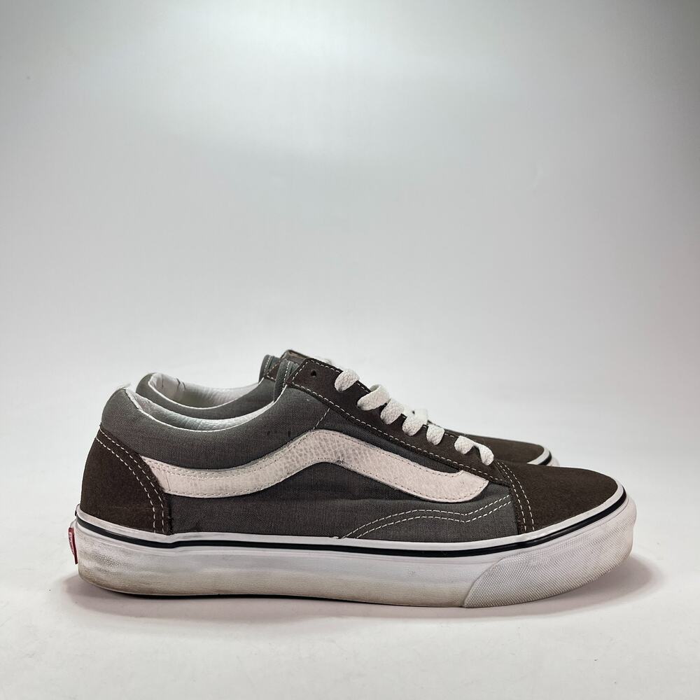 Vans Old Skool Charcoal Gray White Lace Up Low Top Skate Shoes T375 Mens Size 10